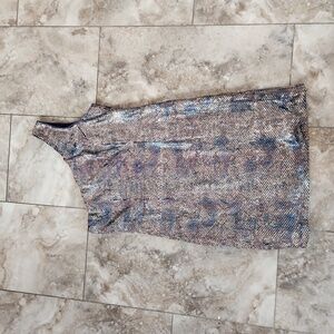 Moda International Sequin Reptile One Shoulder Dress sz 10